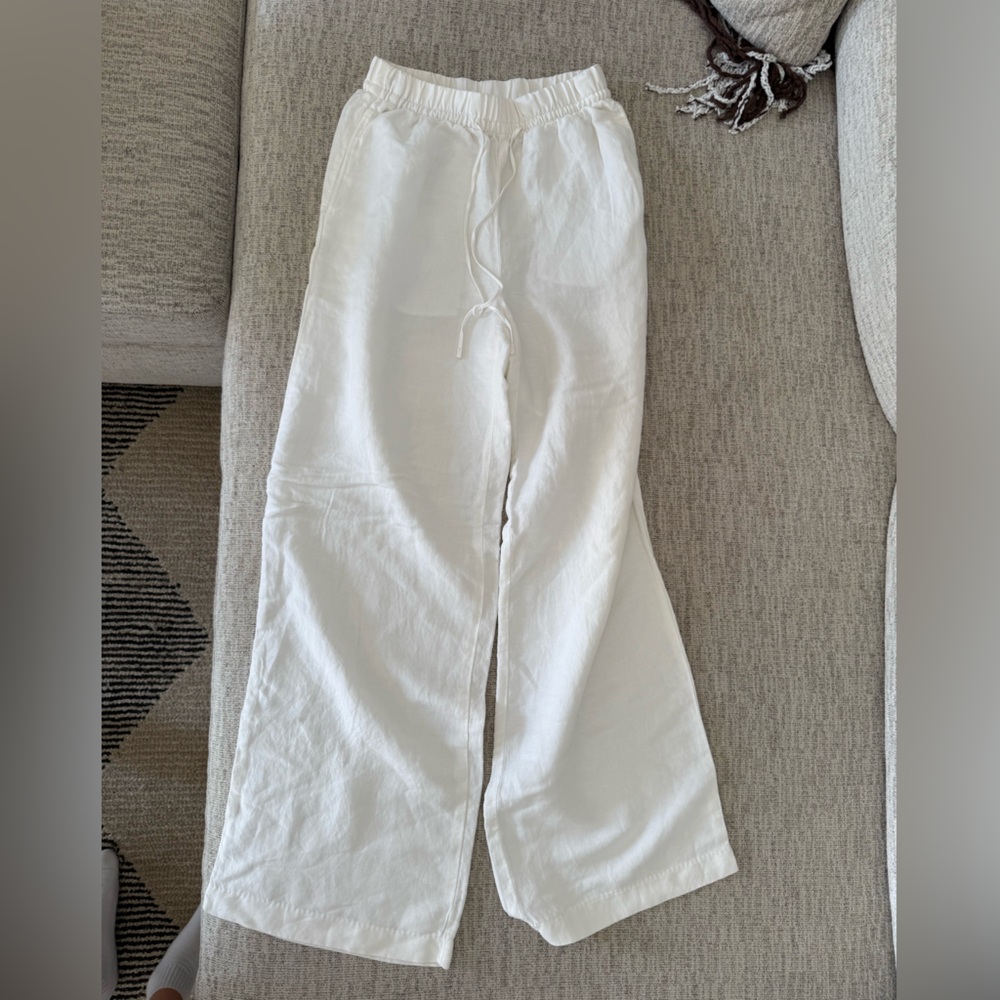 H&M White Linen Pants